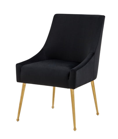 Modrest Castana Modern Black Velvet & Gold Dining Chair (Set of 2) By VIG Furniture