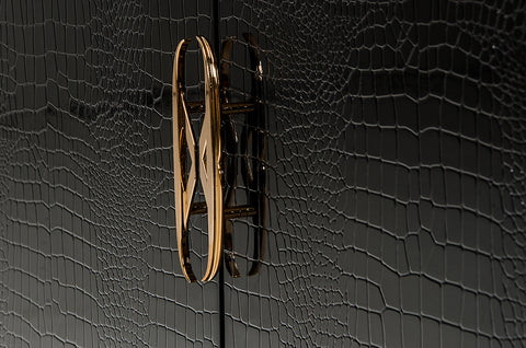 A&X Talin Modern Black Crocodile & Rosegold Buffet Model VGUN106-180-CROC