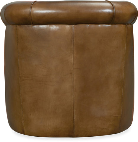 Hooker Furniture Living Room Axton Swivel Leather Club Chair