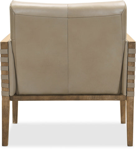 Hooker Furniture Living Room Carverdale Leather Club Chair w/Wood Frame