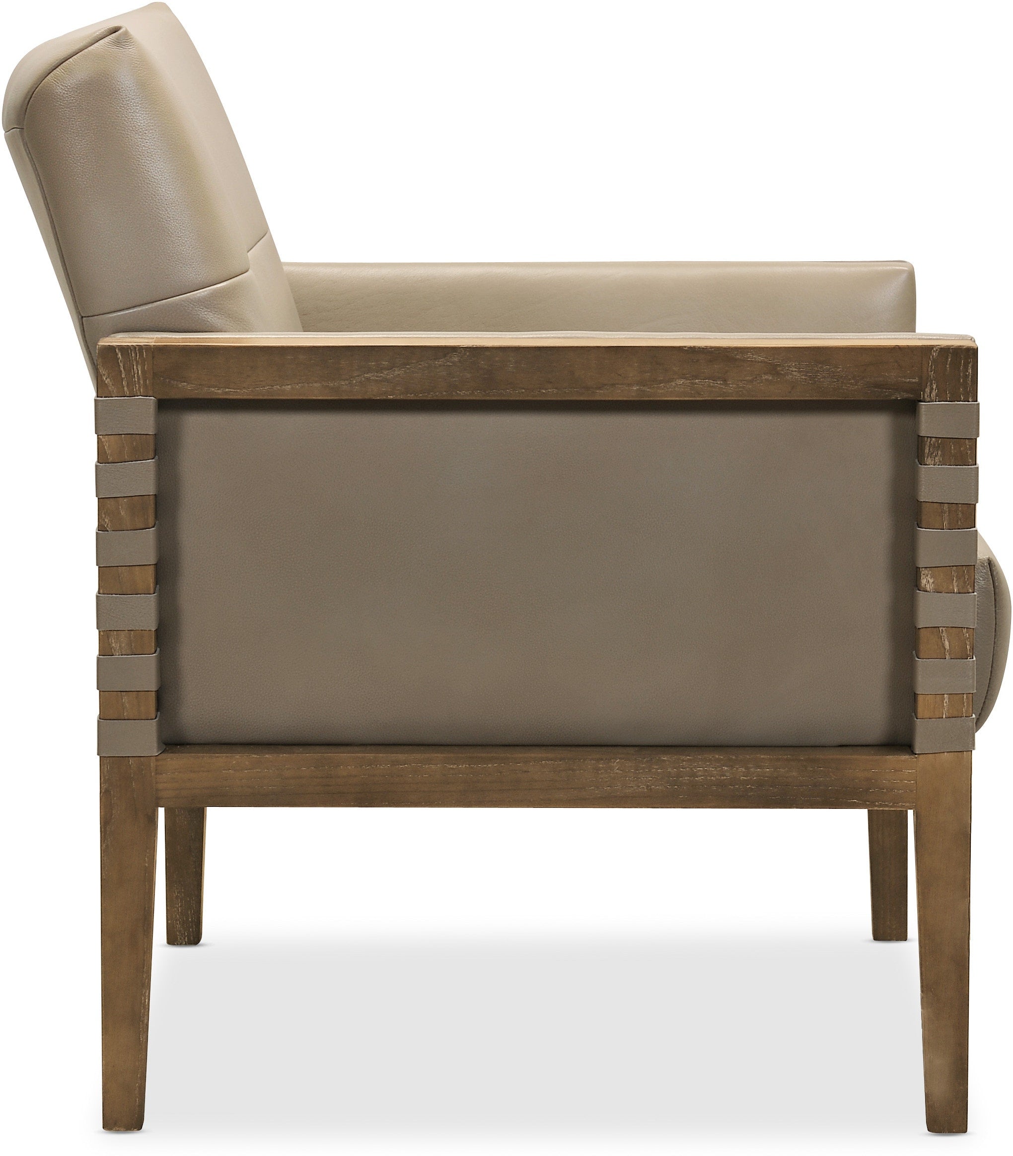 Hooker Furniture Living Room Carverdale Leather Club Chair w/Wood Frame