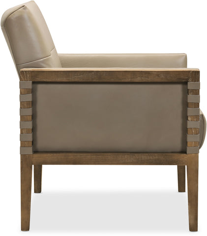 Hooker Furniture Living Room Carverdale Leather Club Chair w/Wood Frame