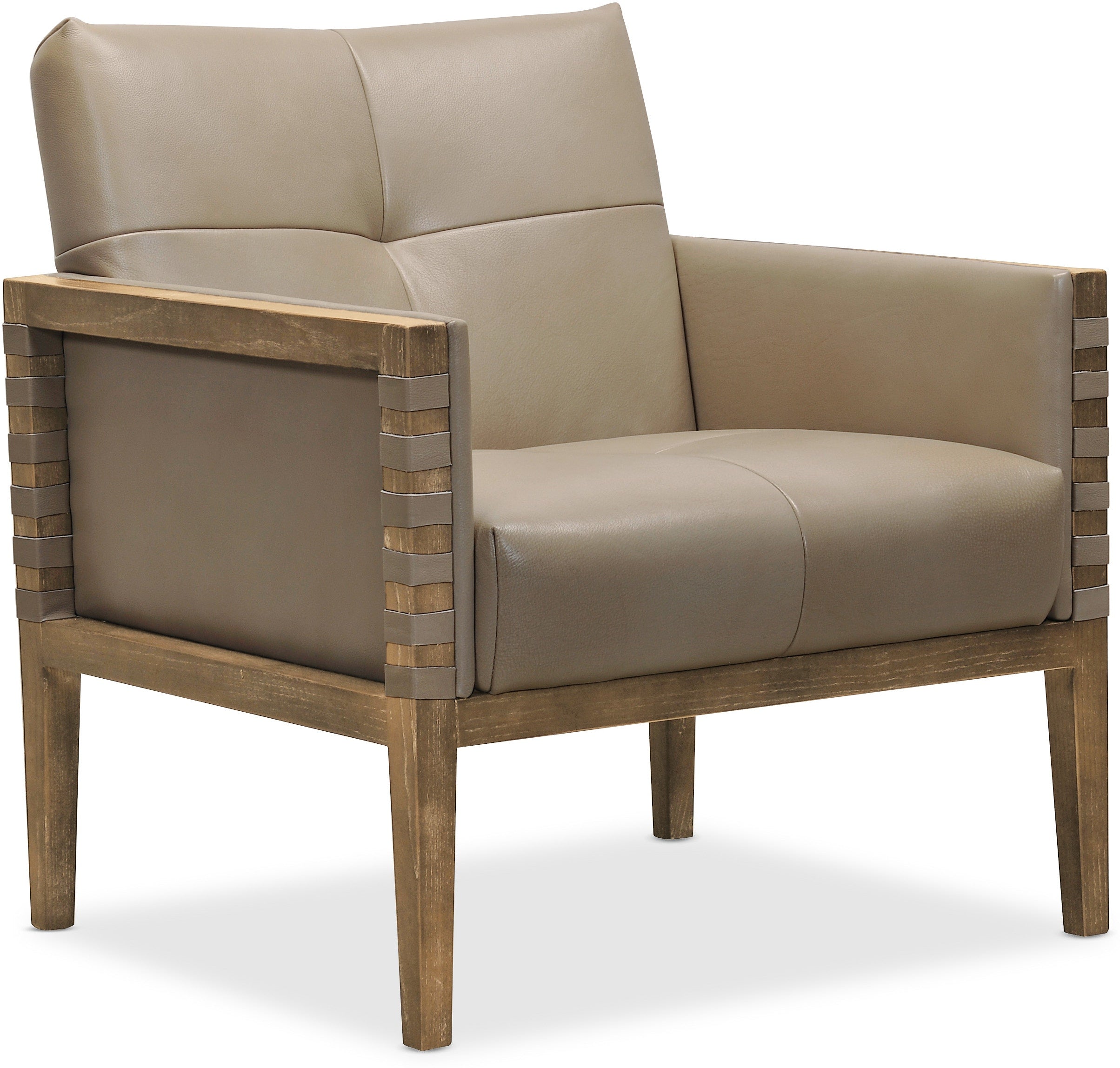 Hooker Furniture Living Room Carverdale Leather Club Chair w/Wood Frame