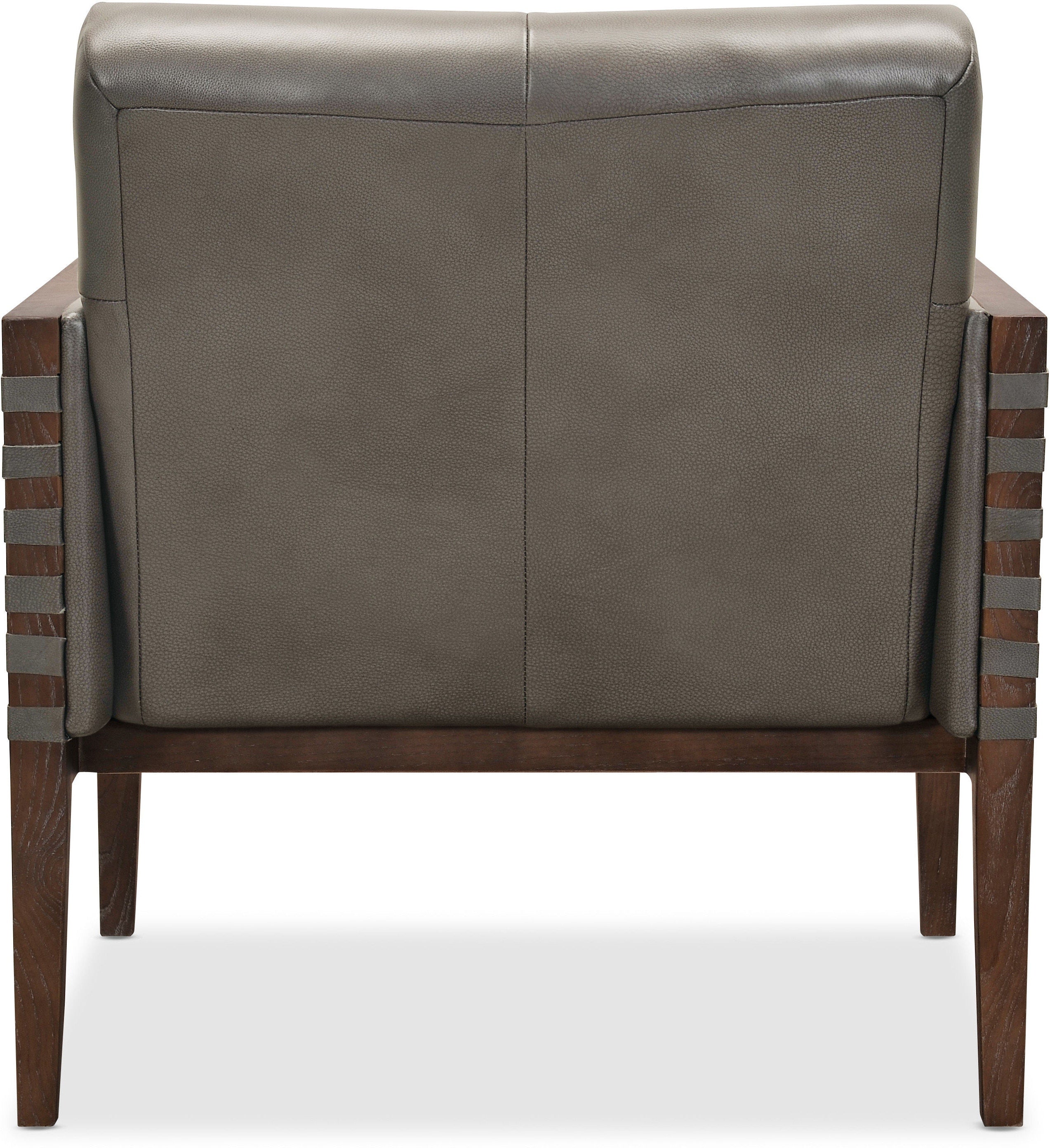 Hooker Furniture Living Room Carverdale Leather Club Chair w/Wood Frame