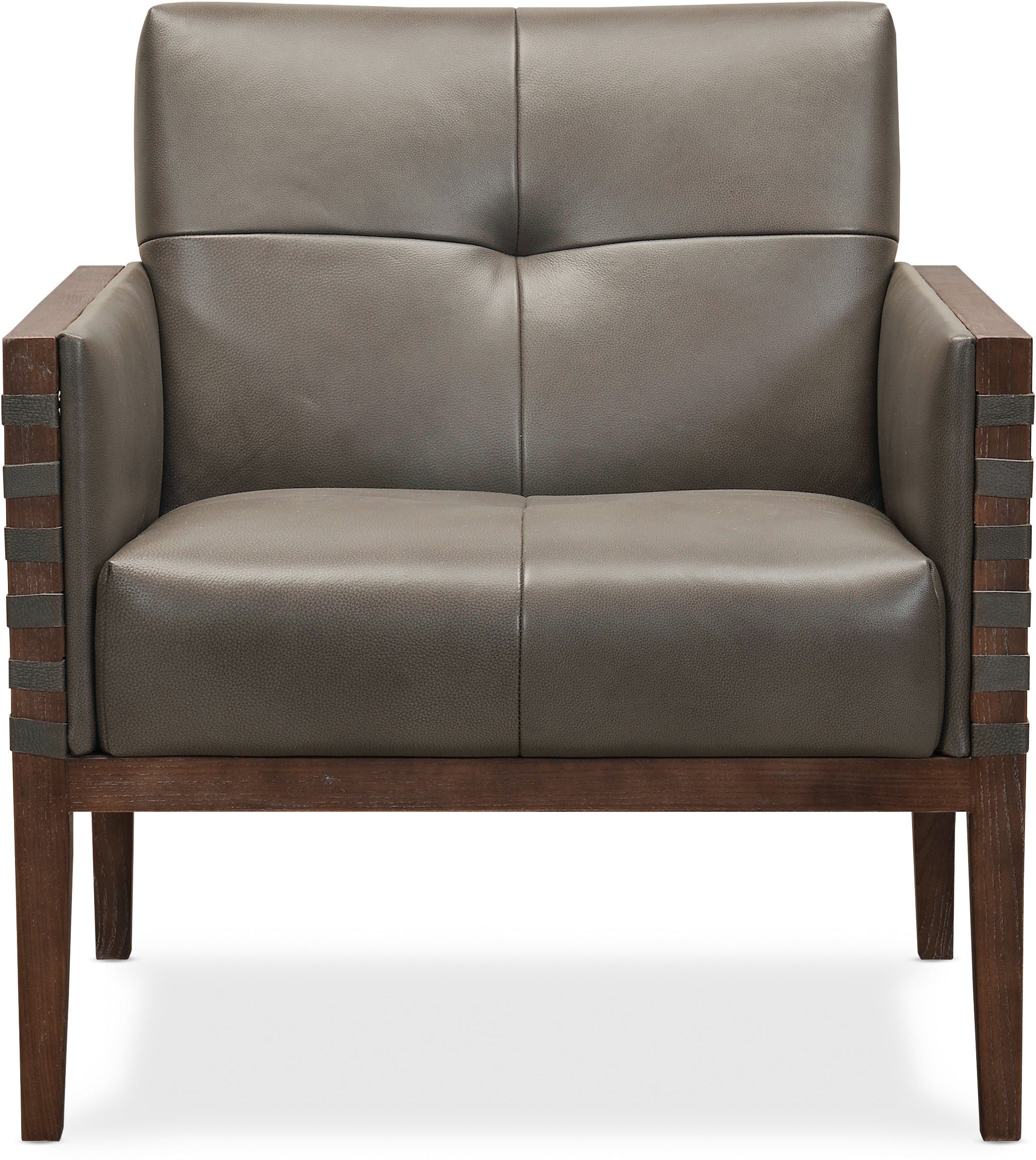 Hooker Furniture Living Room Carverdale Leather Club Chair w/Wood Frame