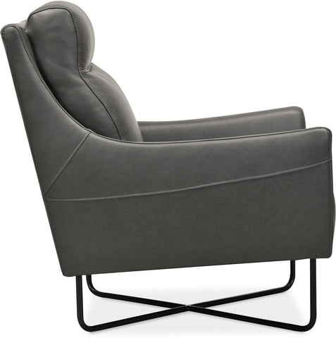 Hooker Furniture Living Room Efron Club Chair w/ Black Metal Base