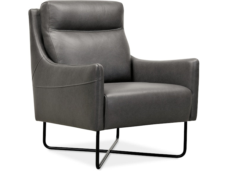 Hooker Furniture Living Room Efron Club Chair w/ Black Metal Base