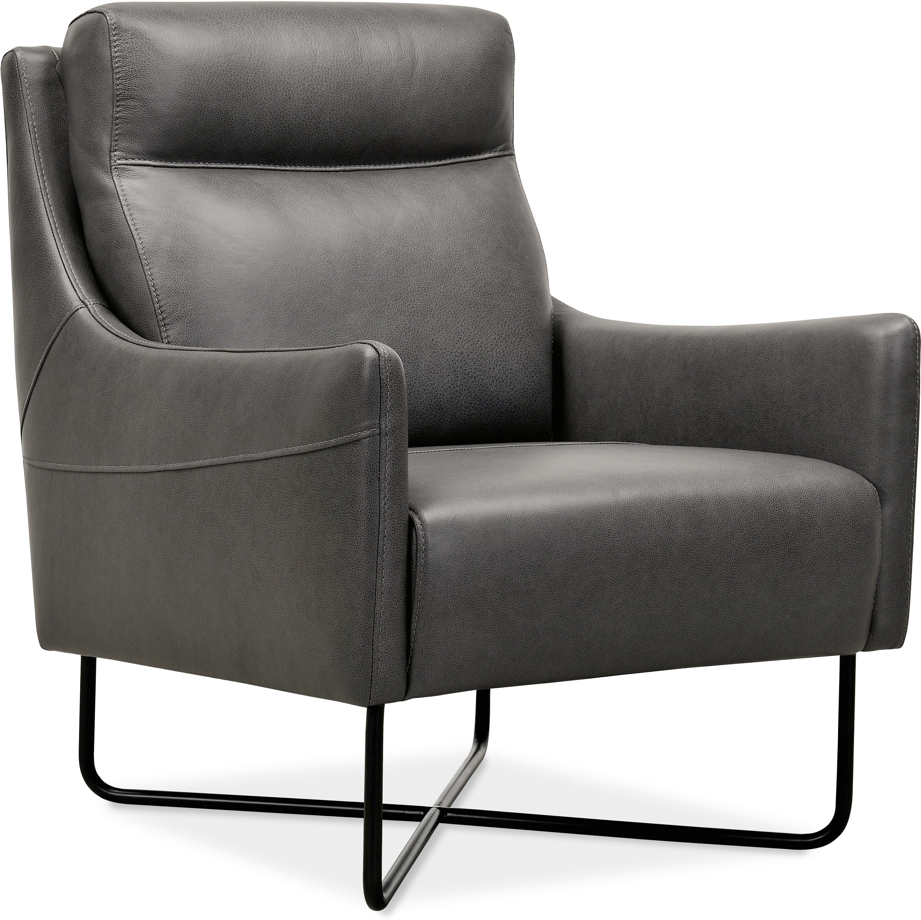 Hooker Furniture Living Room Efron Club Chair w/ Black Metal Base