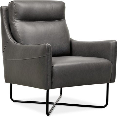 Hooker Furniture Living Room Efron Club Chair w/ Black Metal Base
