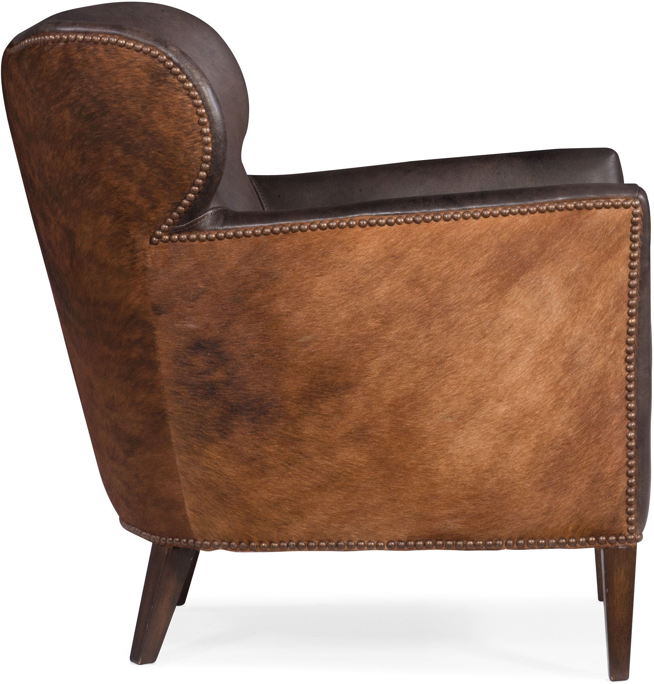 Hooker Furniture Living Room Kato Leather Club Chair w/ Dark HOH