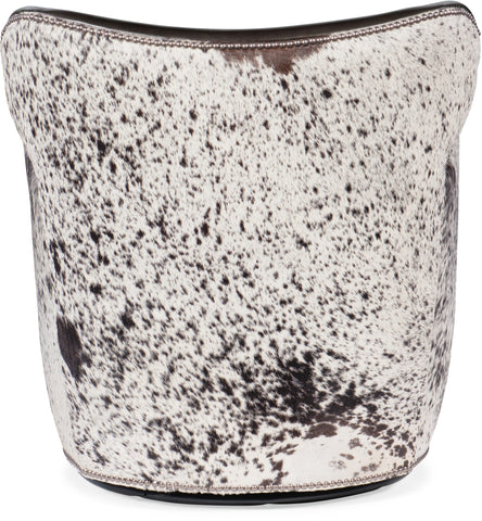 Hooker Furniture Living Room Kato Leather Swivel Chair w/ Salt Pepper HOH