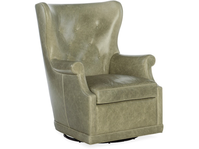 Hooker Furniture Living Room Mai Wing Swivel Club Chair