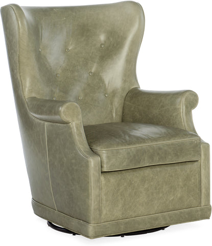 Hooker Furniture Living Room Mai Wing Swivel Club Chair