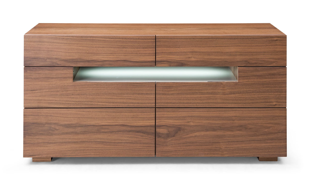 Modrest Ceres Contemporary Led Walnut Dresser Model VGWCCG05D-WAL-DRS