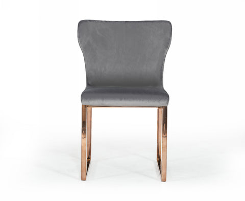 Modrest Chadwick Modern Grey Velvet & Rosegold Dining Chair By VIG Furniture