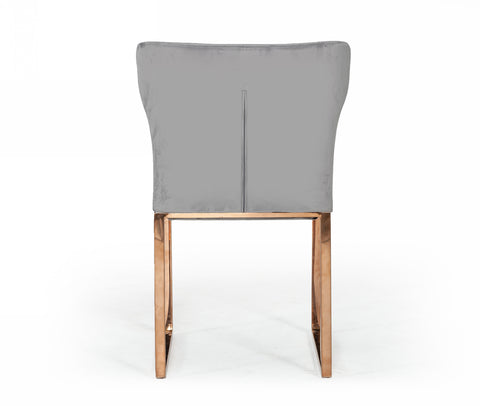 Modrest Chadwick Modern Grey Velvet & Rosegold Dining Chair By VIG Furniture