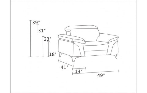 727 DivanItalia White Chair – Top Grain Italian LeatherModel:  727-WHITE-CH
