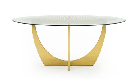 Modrest Chambers Glass & Gold Dining Table Model VGGM-DT-DOLORES-DT