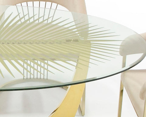 Modrest Chambers Glass & Gold Dining Table Model VGGM-DT-DOLORES-DT