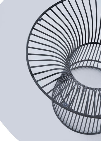 Modrest Chandler Modern Round Glass & Black Stainless Steel Dining Table Model VGZAT007-1-BLK-DT