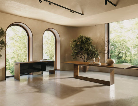 Modrest Channa Modern Walnut Dining Table Model VGBBMI2006T-WAL-DT