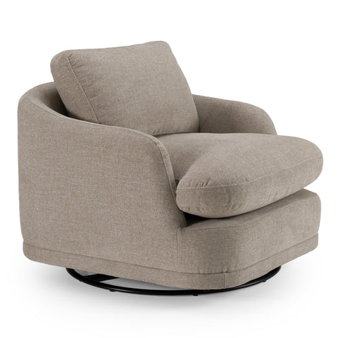 Divani Casa Chantry Modern Grey Sand Fabric Swivel Accent Chair Model VGKK-KF.8592-CHR-SAND
