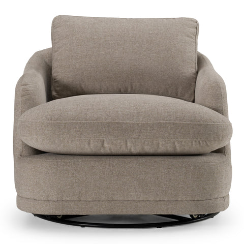 Divani Casa Chantry Modern Grey Sand Fabric Swivel Accent Chair Model VGKK-KF.8592-CHR-SAND
