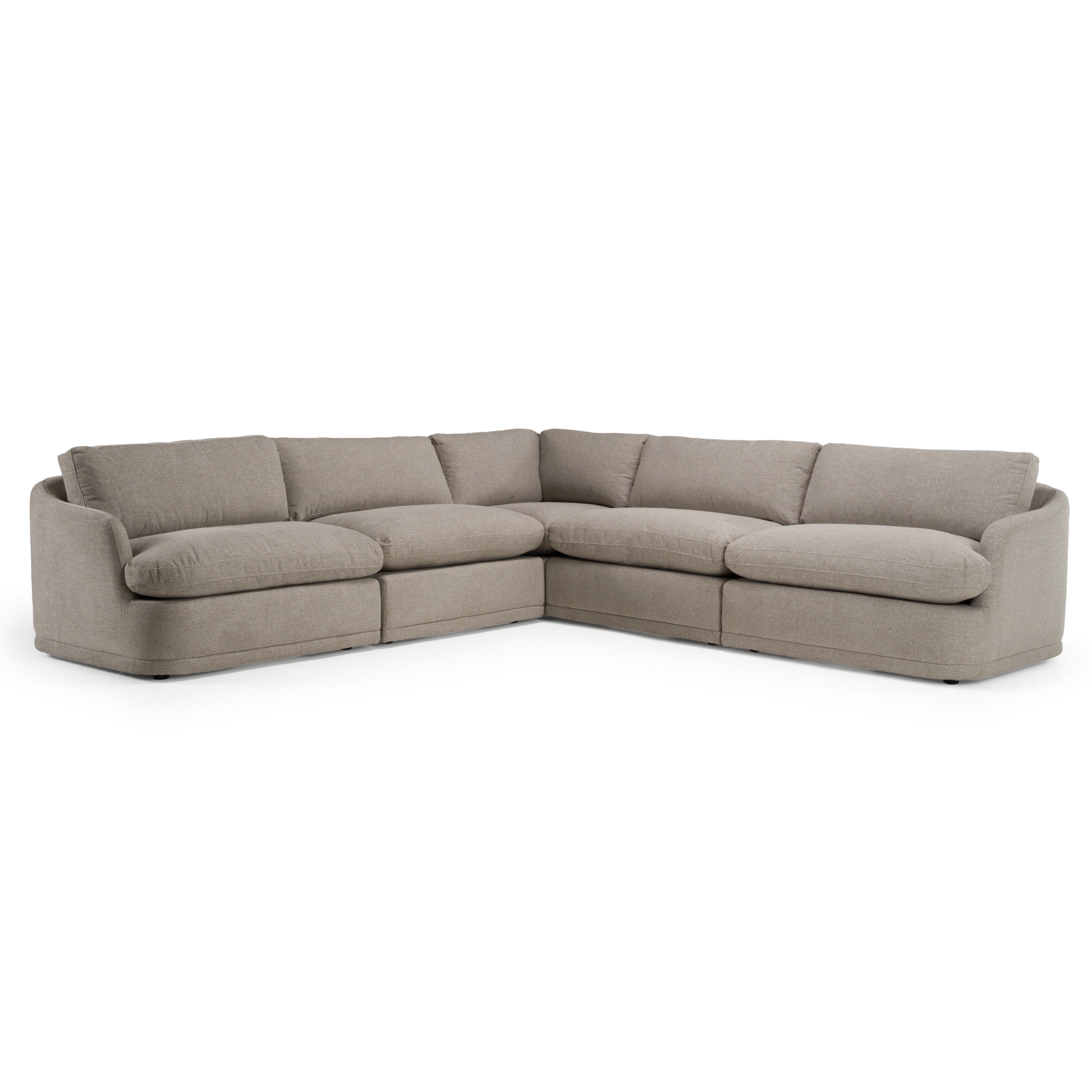 Divani Casa Chantry Modern Grey Sand Fabric Sectional Sofa Model VGKK-KF.8592-SECT-SAND