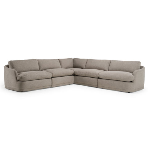 Divani Casa Chantry Modern Grey Sand Fabric Sectional Sofa Model VGKK-KF.8592-SECT-SAND