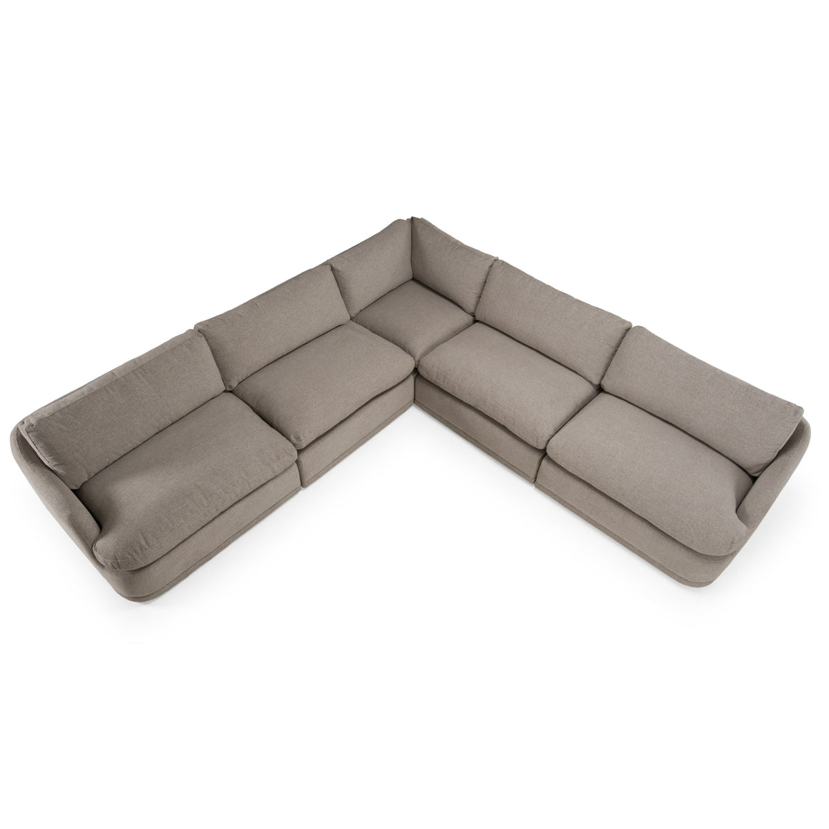 Divani Casa Chantry Modern Grey Sand Fabric Sectional Sofa Model VGKK-KF.8592-SECT-SAND