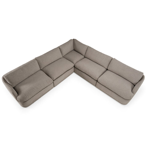 Divani Casa Chantry Modern Grey Sand Fabric Sectional Sofa Model VGKK-KF.8592-SECT-SAND