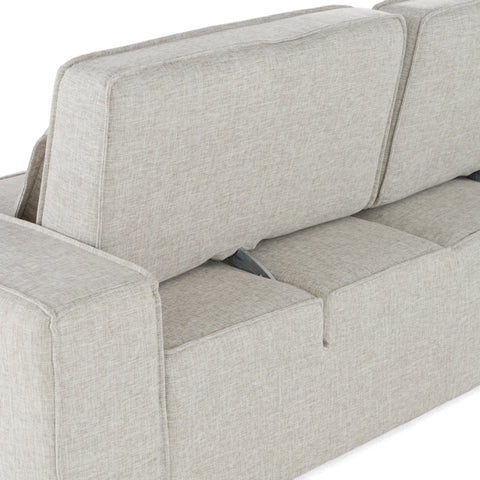 Divani Casa Chapel Modern Light Grey Fabric Sectional Sofa & Ottoman Model VGMB-1686-GRY
