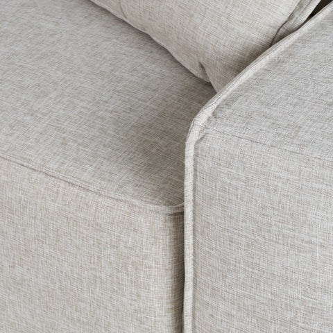 Divani Casa Chapel Modern Light Grey Fabric Sectional Sofa & Ottoman Model VGMB-1686-GRY