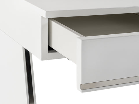Modrest Chelsey Modern White And Stainless Steel Desk Model VGBB-MQ2102-W-D