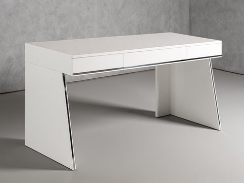 Modrest Chelsey Modern White And Stainless Steel Desk Model VGBB-MQ2102-W-D