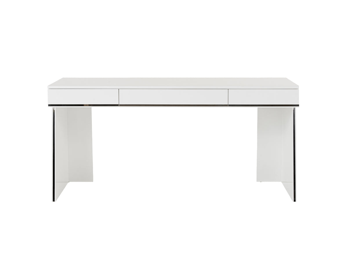 Modrest Chelsey Modern White And Stainless Steel Desk Model VGBB-MQ2102-W-D