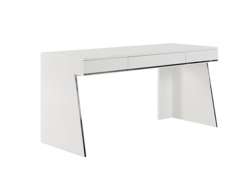 Modrest Chelsey Modern White And Stainless Steel Desk Model VGBB-MQ2102-W-D