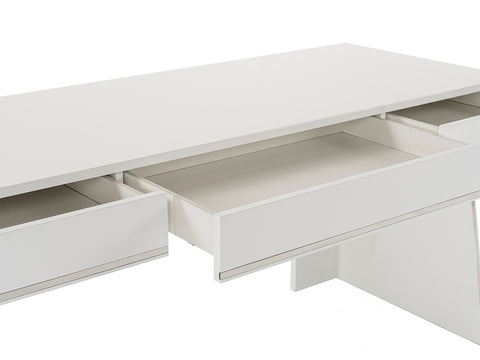 Modrest Chelsey Modern White And Stainless Steel Desk Model VGBB-MQ2102-W-D
