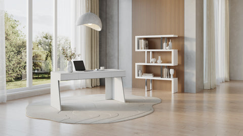 Modrest Chelsey Modern White And Stainless Steel Desk Model VGBB-MQ2102-W-D