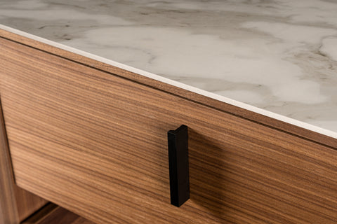 Modrest Chelton Contemporary Walnut And White Ceramic Chest Model VGHB-402W-CT