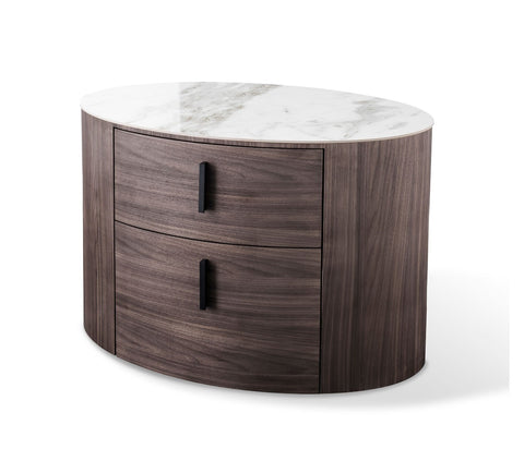 Modrest Fleury Contemporary Cream Fabric And Walnut Bedroom Set Model VGCS-21073-BED-SET