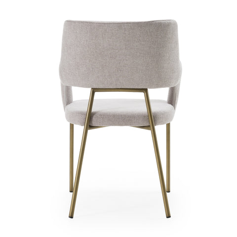 Modrest Childers Modern Grey Fabric & Antique Brass Dining Chair Model VGGA-6973CH-GRY