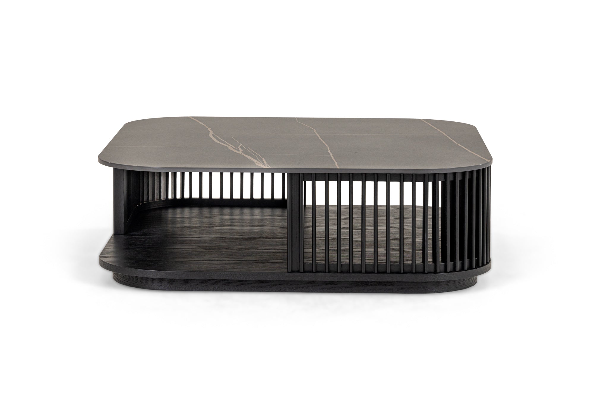 Modrest Chip Modern Black Ceramic & Black Ash Square Coffee Table Model VGDW-DW5008-08
