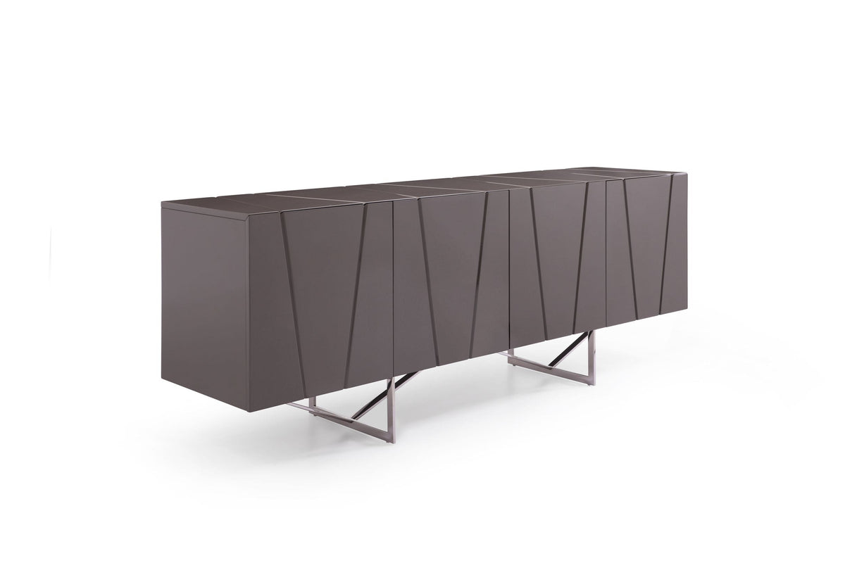 Modrest Chrysler Modern Grey High Gloss Buffet Model VGVCG8978-BUF-GRY