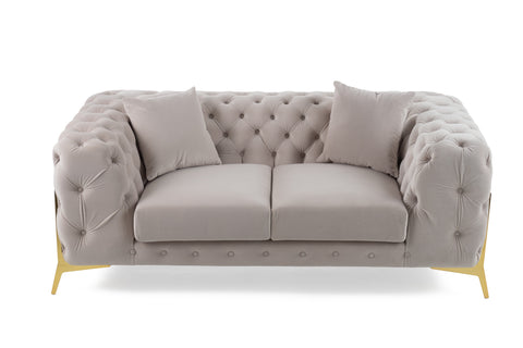 Divani Casa Clarice Transitional Light Beige Velvet Loveseat Model VGAH-SF1013-2-BGE