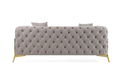 Divani Casa Clarice Transitional Light Beige Velvet Loveseat Model VGAH-SF1013-2-BGE