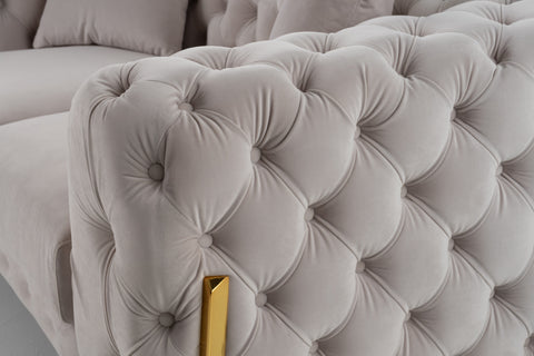 Divani Casa Clarice Transitional Light Beige Velvet Loveseat Model VGAH-SF1013-2-BGE