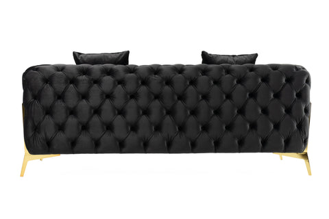 Divani Casa Clarice Transitional Black Velvet Loveseat Model VGAH-SF1013-2-BLK