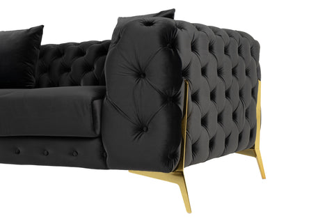 Divani Casa Clarice Transitional Black Velvet Loveseat Model VGAH-SF1013-2-BLK