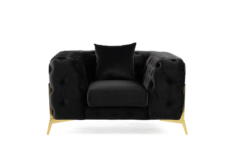 Divani Casa Clarice Transitional Black Velvet Chair Model VGAH-SF1013-1-BLK